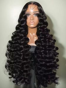Peluca de Cabello Humano Virgen Brasileño con Ondas Profundas Sueltas, Densidad 250%, Frente de Encaje Largo HD, Transparente, Sin Pegamento, de Proveedores Originales - Product Image 3