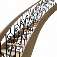 Escalier en colimaçon moderne en bois sur mesure fabriqué en usine dans le Jiangsu avec marches en bois massif pour villas de luxe