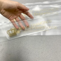 Sac d'emballage à fermeture éclair longue personnalisé en gros pour les extensions de cheveux, sac en plastique à fermeture éclair givré en PVC pour perruque