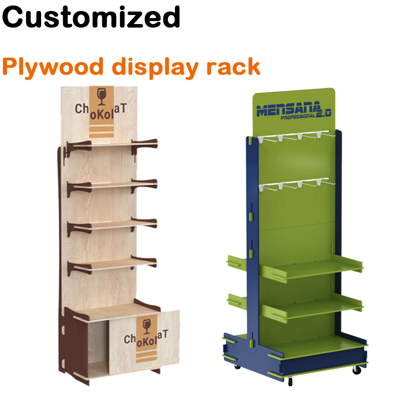 Apache Hot Selling Customized Plywood Wooden Display Rack for Can Storage and Wooden Product Display — view 3