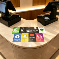 Support de Présentation de Carte de Membre PVC sans Contact avec Puce NFC, Code QR, Fonction Tap & Social Media, Carte WhatsApp Personnalisée pour Hôtels