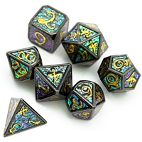 Ensemble de dés en métal polyédriques UDIX - 7 pièces, durables, faits à la main, dés de jeu D&D personnalisés, objets de collection