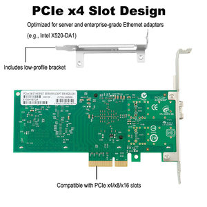 PCIe X4 10G SFP + การ์ดเครือข่ายแบบมีสายสำหรับ windows/linux Desktop 82599EN ความหน่วงต่ำอีเทอร์เน็ตโซลูชันสต็อกความเร็วสูง - Product Image 5
