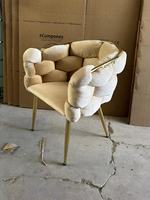 Mobilier contemporain Chaise rembourrée de luxe Sedie Moderne Bianche Sedie Imbottite Chaise de salle à manger Chaises design en velours moderne