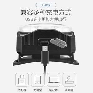 Lampe frontale 9LED COB à lumière rouge, rechargeable par USB, étanche, pour la pêche nocturne en extérieur - Product Image 4