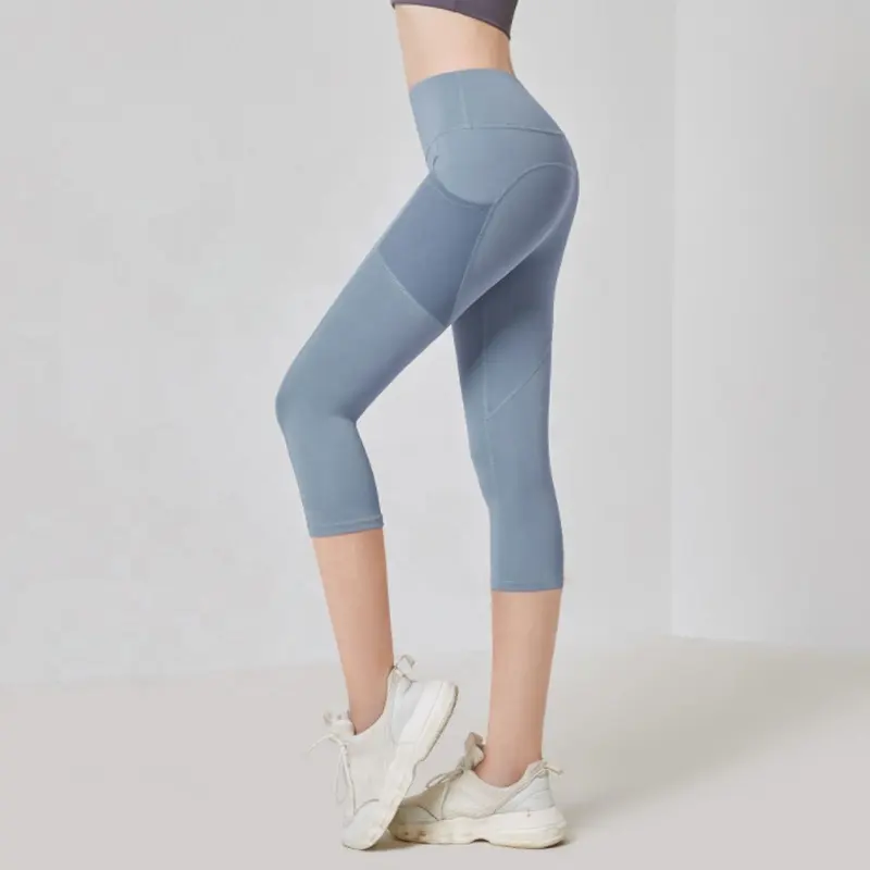 Allenamento abbigliamento Palestra di sport athleisure Donne Yoga Pantaloni con tasche A Vita Alta leggings di Fitness Personalizzato Ritagliata pantaloni