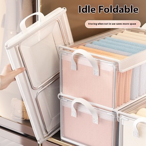 Caja de almacenamiento plegable moderna para el hogar, cajón, tela de PVC y acabado de pantalones, artefacto con caja en capas, diseño de cesta - Product Image 3
