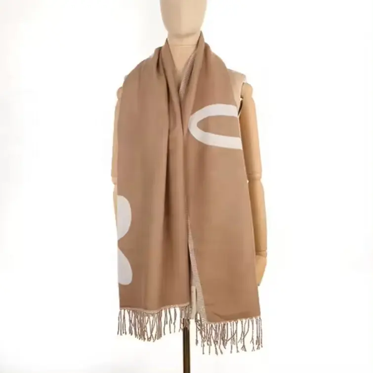 Thời Trang Mềm Dệt Fringe Mùa Đông Pashmina Khăn Choàng Khăn Phụ Nữ Cashmere Tùy Chỉnh Chiếc Khăn