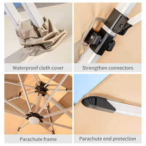 Paraguas solar LED para <span class=keywords><strong>patio</strong></span>-Sombra exterior de apertura automática con tela resistente a la intemperie, perfecto para café - Product Image 4