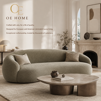 OEHOME Modernes Halbmond-Ecksofa mit Metallgestell Zweisitzer Villa-Wohnmöbel in Bouclé-Stoff