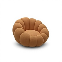 Fauteuil d'appoint moderne et minimaliste en forme de pétale de fleur, en tissu bouclé, pour salon, fauteuil simple et confortable
