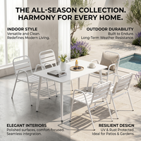 Ensemble table et chaises en métal de style nordique moderne pour l'extérieur, durable, imperméable, résistant au soleil, fabriqué sur mesure pour les restaurants, populaire en Europe