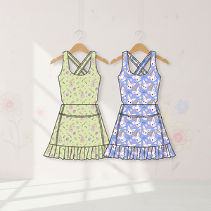 Abito Sportivo per Bambine con Design Personalizzato all'Ingrosso, Vestito Intero da Allenamento per Ragazze, Abito da Yoga e Fitness - Product Image 1