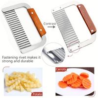 K1035 RVS aardappelchipsnijder, deeg-, groente- en fruitsnijder, gegolfde snijder, aardappelmes, snijder, fritesmaker