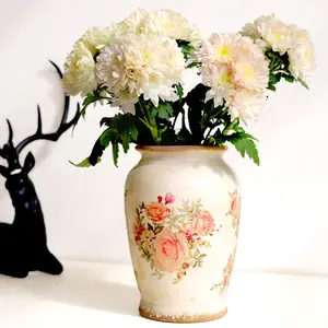 कस्टम गोल शरीर यूरिन और जार मिट्टी के बर्तन फूल या घर के सजावट देहाती vase सिरेमिक