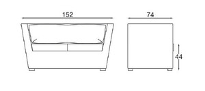 Sofá Ejecutivo Moderno de 2 Plazas para Oficina, Tapizado en Tela Naranja Quemado, para Área de Recepción - Product Image 3
