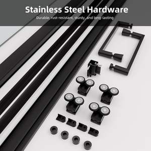 <span class=keywords><strong>Porte</strong></span> de <span class=keywords><strong>douche</strong></span> d'angle <span class=keywords><strong>avec</strong></span> 1/4 po. Verre trempé, cabine de <span class=keywords><strong>douche</strong></span> <span class=keywords><strong>coulissante</strong></span>, noir mat - Product Image 4