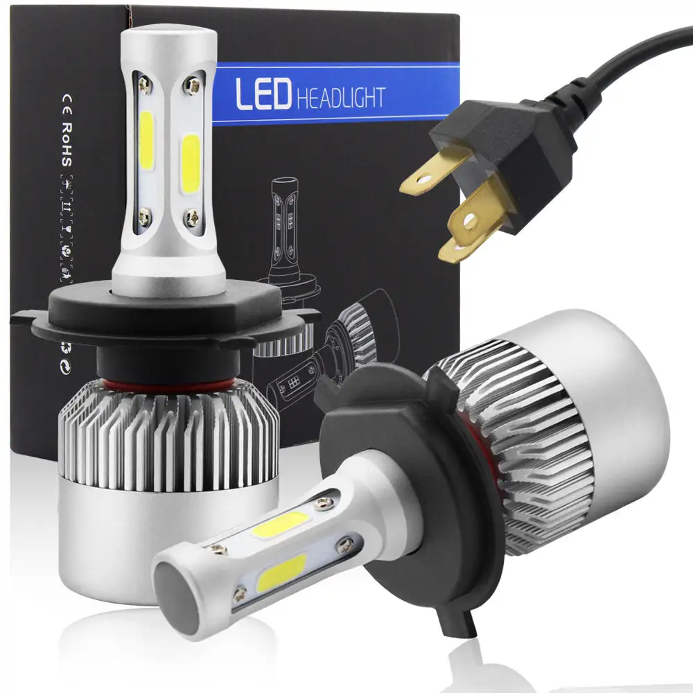 Bombillas de faros LED para coche, lámpara antiniebla de haz combinado todo en uno, 6500K, H4, H7, H11, H8, HB4, H1, H3, HB3, S2, 72W, 8000LM