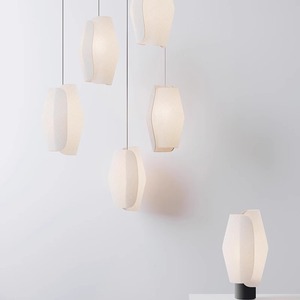 Modern Minimalist Linen Colored Fabric Petal Chandelier <b>Led</b> <b>Light</b> Oval Shape For Living Room Bedroom Home Decor - Product Image 1