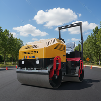 Rouleau compresseur vibrant à double roues en acier Euro 5 Diesel 1T 2T 3T pour fossés, à vendre