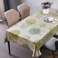 Nappe en PVC métallisé vert feuille RNPT avec support tissé, imperméable et anti-taches, imprimée pour table à manger