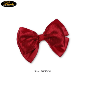 Linda Fashion - Pinza para el pelo con lazo rojo, accesorios para el cabello de plástico, estilo informal elegante para mujeres y niñas, tamaño 10x13cm - Product Image 1