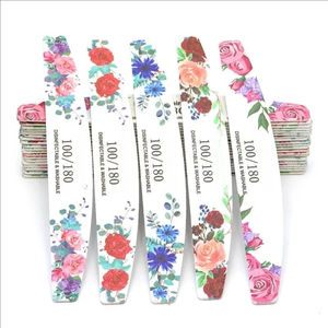 Lote de 10 Uds. De limas de uñas profesionales, 100/180 de madera de pulido, papel de lija fuerte, esmeril, uñas de doble cara, bloque de amortiguación, herramientas artísticas para uñas - Product Image 1