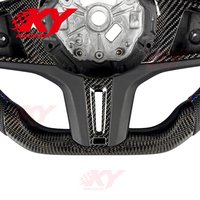 Volant sport en fibre de carbone véritable avec LED pour BMW G05 G20 G30 G2X G3X X5 X3M X4M M2 M3 M4 M5 M8 Z4 740i 540i 440i 340i 330i