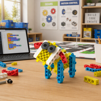 MAINAN ROBOT TIME Eco-Friendly Animal Building Blocks-Bentuk Variabel Bergerak/Statis Kotak Hadiah 4-6T  Mainan Edukasi STEM Murah untuk Anak-Anak DIY
