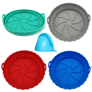 <b>Silicone</b> Round Collapsible <b>Baking</b> Pan Air Fryer Accessories Dishwasher Safe - Product Image 1