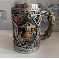 Tasse à café ou gobelet personnalisé créatif, souvenir de bateau de capitaine marin, vert aérien, avec Aigle américain et Ancre, pour fête ou usage quotidien