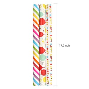 Custom Balloon <b>Pattern</b> Recyclable Art <b>Paper</b> Roll 100GSM Single Side Coated Digital Printing Compatible <b>Paper</b> Packaging - Product Image 4