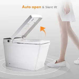 Pavimento montato water water bowl bagno automatico in ceramica un pezzo sifone getto di scarico smart wc