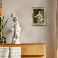 Marco de Fotos Antiguo Europeo de Alta Calidad, Color Verde, de Resina, para Decoración de Mesa y Pared, Adornos Europeos para el Hogar