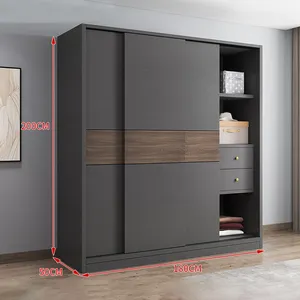 Лидер продаж, дешевый простой гардероб в современном стиле, ширина 1,8 м, современный деревянный шкаф, шкаф для спальни, мебель