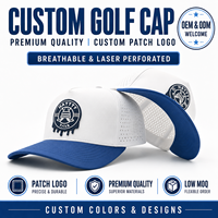 Gorra de Golf Deportiva de 5 Paneles, Impermeable, de Oxford Dobby, Unisex, MOQ Bajo, OEM, Perforada con Láser, Hidrófuga, de Secado Rápido