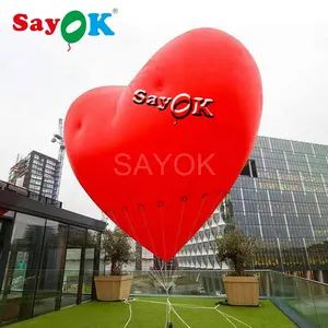 Balões infláveis em forma de coração vermelho para publicidade de dia dos namorados, coração inflável gigante