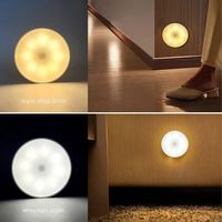 Lampu Kabinet LED Modern Magnetik Tanpa Kabel Isi Ulang Sensor Gerak PIR Suhu Warna Ganda 20000 Jam Kamar Tidur - Laris Terjual