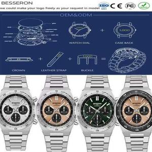 Reloj de Pulsera Cronógrafo de Cuarzo de Acero Inoxidable Personalizado OEM con Logotipo para Hombre, con Esfera de 40 mm de Diámetro y Correa de 20 mm, para Moda y Negocios - Product Image 4