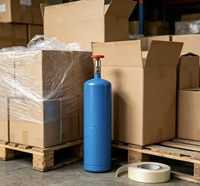 Bouteille de gaz He recyclable de 0,6 L, cylindre standard pour la vente en gros en supermarché