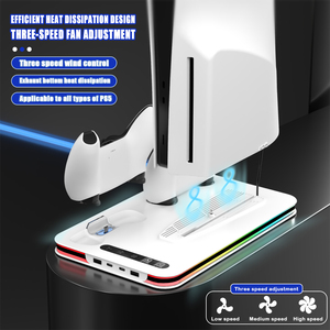 New <strong>PS5</strong> Slim Multi-functional <strong>Cooling</strong> <strong>Stand</strong> with 2 <strong>PS5</strong> Joystick Charging Dock CD Storage Slot for <strong>PS5</strong>/SLIM/PRO - Product Image 3