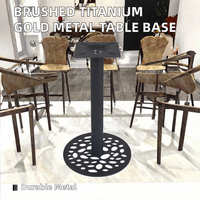 Base de table ronde en métal noir ajouré, support de table artistique à piétement unique pour café, bistrot, restaurant, OEM