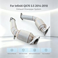 Edelstahl Hochleistungs-Hitzeschild Auspuff-Downpipe Performance Racing Auspuffanlage für Infiniti QX70 3.5 2014-2018