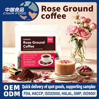 Café Arabica moulu au goût unique de rose, arôme riche et saveur douce pour les cafés, les restaurants et la préparation à domicile