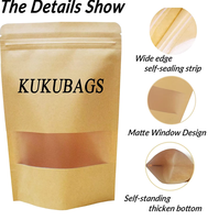 Pochette en papier kraft mat personnalisée avec fermeture éclair refermable pour les grains de café entiers et l'emballage du café torréfié