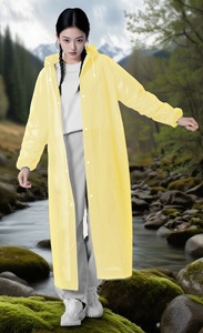 Adult <span class=keywords><strong>Long</strong></span> <span class=keywords><strong>Raincoat</strong></span> EVA Undurchlässiger Regenmantel Männer Frauen Travel Hooded Beam Port Regen Poncho Angeln Camping Regen bekleidung - Product Image 4