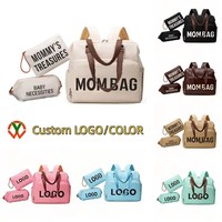 Sac à langer multifonctionnel pour maman avec poches isothermes, sac de voyage avec poignée pour bagage et matelas à langer, sac pour bébé