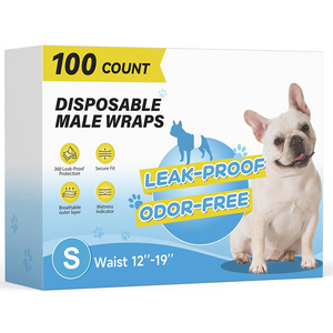 Couches jetables pour chiens mâles, 100 unités, très absorbantes, pour chiots mâles - Product Image 1