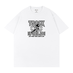 Camiseta de atletismo unisex 100% algodón transpirable de manga corta Q124 - Product Image 3