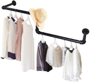 Perchero Industrial <span class=keywords><strong>de</strong></span> Tubos, Percheros <span class=keywords><strong>de</strong></span> Pared <span class=keywords><strong>para</strong></span> Colgar <span class=keywords><strong>Ropa</strong></span>, Lavandería - Product Image 2